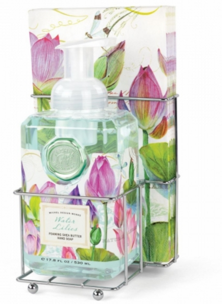 Water Lilies Foaming Hand Soap Napkin Set