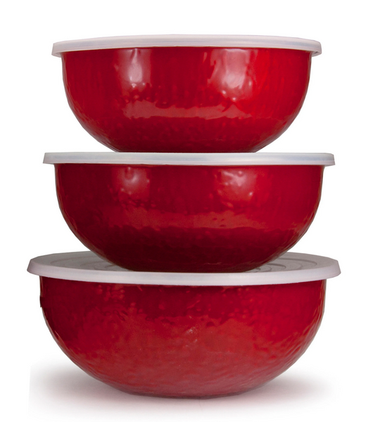 Solid Red Mixing Bowls