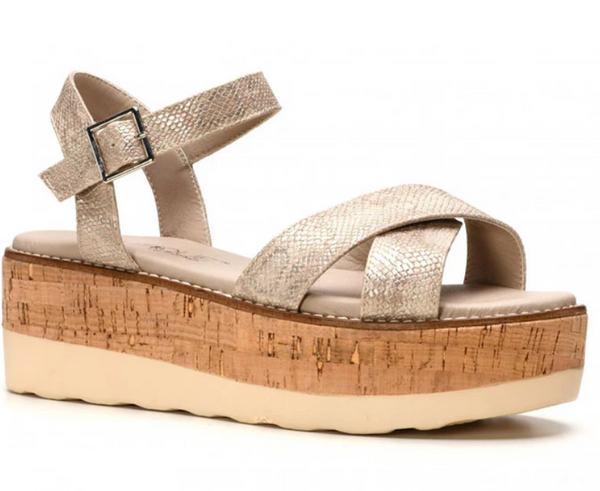 Fluffie Platform Sandal, Champagne