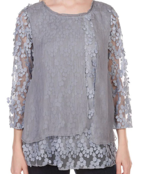 Embroidered Dot Top