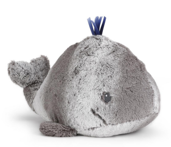 Smiling Wylie Whale Friend Soft Gray Children's Plush Stuffed Animal Toy