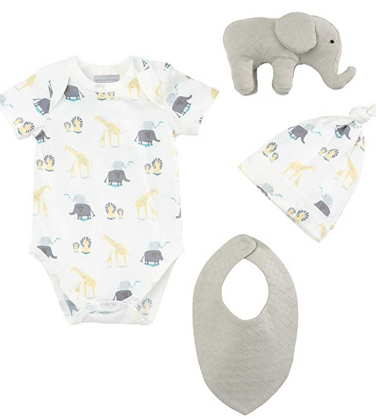 Elegant Baby Elephant Organic Gift Set, 0-6 Months