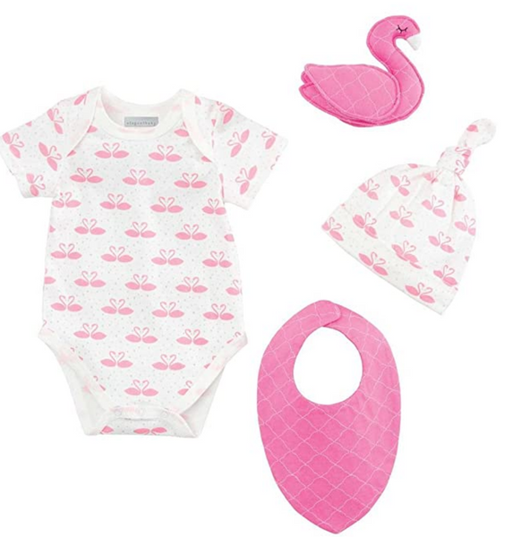 Elegant Baby Organic Gift Set, Swan, 0-6 Months