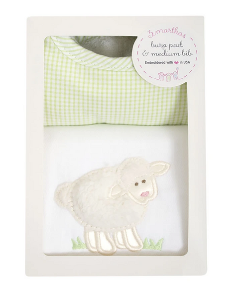 Lamb Basic Bib & Burp Box Set