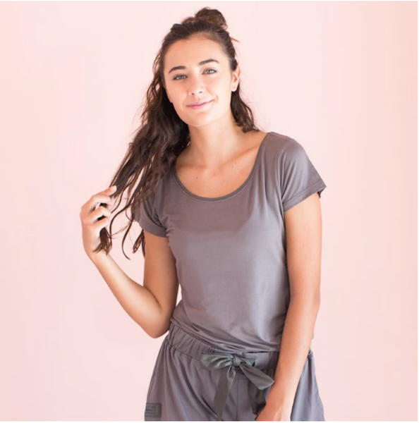 Faceplant Bamboo Short Sleeve Pajama Shirt, Earl Grey – Okolona