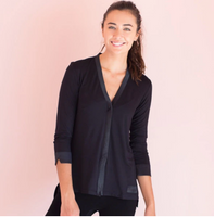 Faceplant Bamboo 3/4 sleeve cardigan, Black