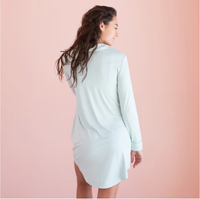 Faceplant Bamboo Boyfriend Nightshirt, Aqua Mist