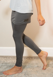 Faceplant Bamboo Skort Leggings, Earl Grey