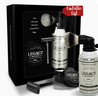 Ultimate Gift Set: Legacy Shave Brush, After Shave Balm, & a Panther Black Double Edge Safety Razor