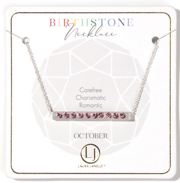 Rose October Birthstone Necklace