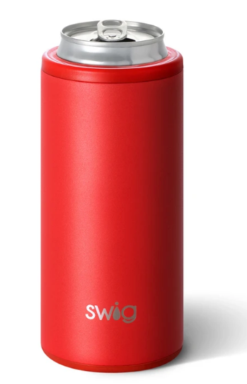 Matte Red Skinny Can Cooler (12 oz.)