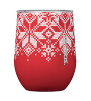 Fairisle Red Stemless Cup, 12 oz.