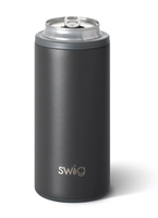 Matte Grey Skinny Can Cooler (12 oz.)