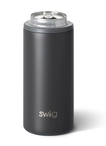 Matte Grey Skinny Can Cooler (12 oz.)