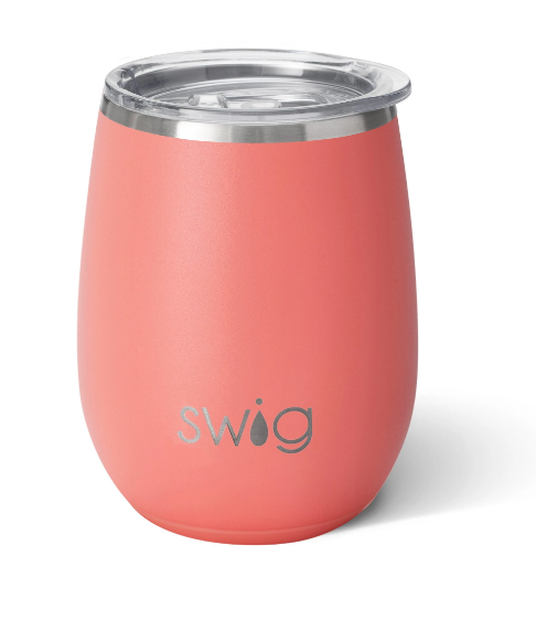 Matte Coral Stemless Wine Cup (14 oz.)